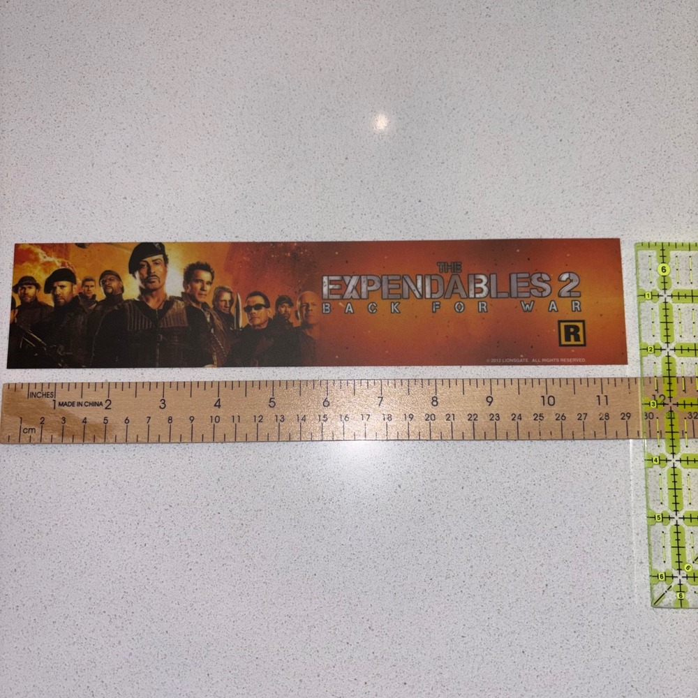 The Expendables‎ 2 Back For War Movie Promotional Mylar 2012 Lionsgate 11x2.5